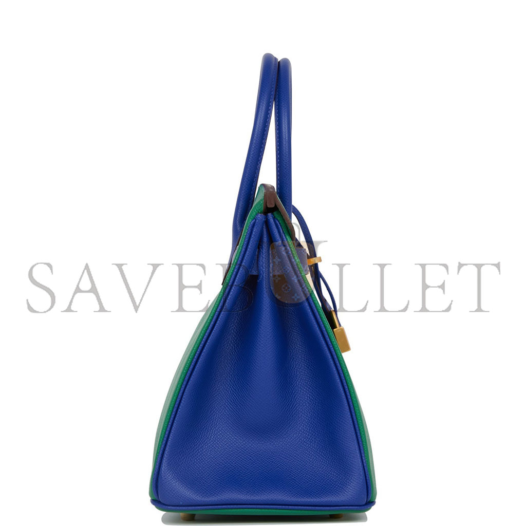 HERMÈS MASTER BIRKIN 35 EPSOM MALACHITE GREEN AND AQUA BLUE BAG H028368CK6Z (25*20*13cm)